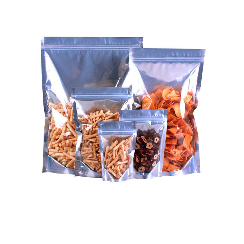 PET AL Resealable Clear Custom Mylar Bag Food Packing Zipper Stand Up Pouch